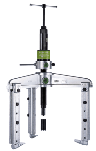 3-ARM PULLER 520X300-500 MM W. HYDRAULIC SCREW 20 TONS AND ADJUSTABLE-LENGTH ARMS