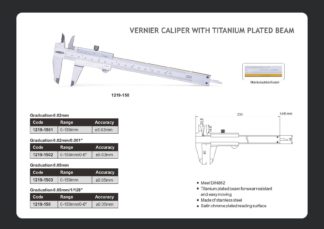 TITANIUM BEAM VERNIER CALIPER - INSIZE 1219-150 0-150mm / 0-8"
