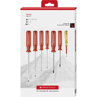 PB Swiss 7 Pce Slotted & Phillips Classic Screwdriver Set with Voltage Tester