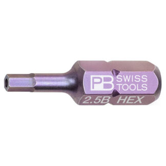 PB Swiss C6 210B Hex with Bore Hole PrecisionBit C6 6.3 (1/4") - Various Sizes