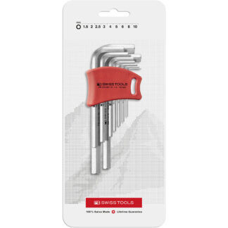 PB Swiss 9 Pce RainBow Hexagon Key L-Wrench Set in Blister Pack