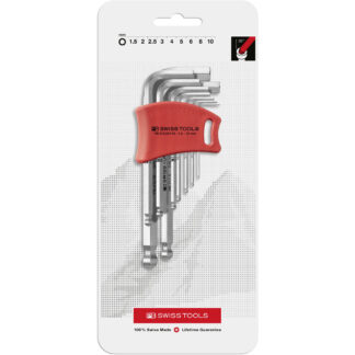 PB Swiss 9 Pce Metric Ball End Hexagon Key L-Wrench Set in Blister Pack (1.5-10mm)