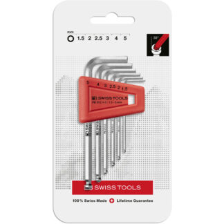 PB Swiss RainBow Hex Key L-Wrench 6 Pce Set with Ball Point in Plastic Holder