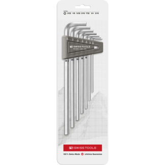 PB Swiss 7 Pce Imperial Long Arm Hex Key L-Wrench Set in Blister Pack (3/32"-5/16")