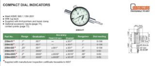 COMPACT DIAL INDICATOR - INSIZE 2304-015 0.1"
