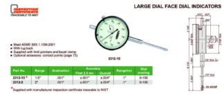 LARGE FACE DIAL INDICATOR | 0 - 2" x 0.001" | INSIZE 2312-2