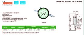 PRECISION DIAL INDICATOR - INSIZE 2315-05 0.05"
