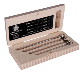 SET OF WATCHMAKER'S SCREWDRIVER WOODEN CASE SIZE: 1,5/2,0/2,5/3,0 MM