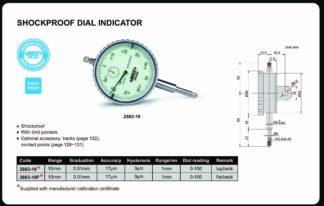 SHOCKPROOF DIAL INDICATOR, lug back