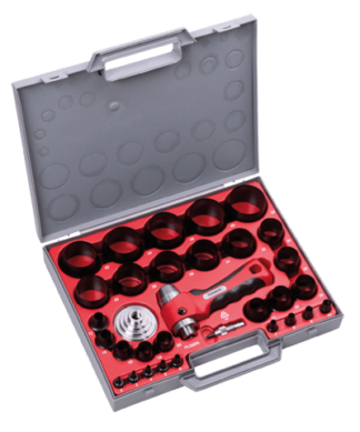 HOLLOW PUNCH SET (3- 50 MM) WITH HANDEL + RETRACTABLE TIP WITH TURNUS LOGO
