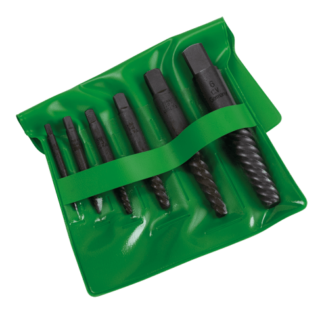 SCREW EXTRACTOR SET (6 PARTS) W. BROAD FLUTES,FOR ? 3-24 MM