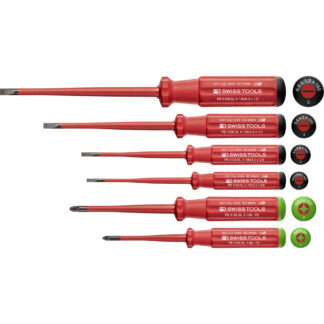 PB Swiss 6 Pce Slotted & Pozidriv Classic VDE Slim Screwdriver Set