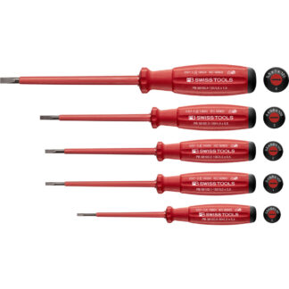 PB Swiss 5 Pce Slotted SwissGrip VDE Screwdriver Set