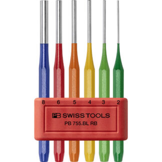PB Swiss RainBow Pin Punch, Drift Punch, Octagonal 6 Pce Set in Plastic Holder