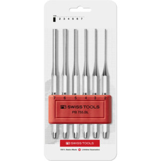 PB Swiss 6 Pce Pin Punch Set Octagonal with Plastic Holder in Blister Packs