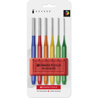 PB Swiss RainBow Pin, Drift & Octagonal Punch 6 Pce Set in Blister Pack