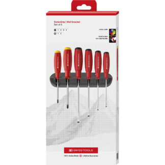 PB Swiss SwissGrip Slotted & Phillips Screwdriver 6 Pce Set in Cardboard Box