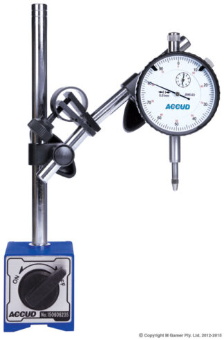 Accud - 10mm Dial Indicator & Magnetic Stand with Fine Adjustment