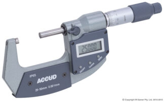 Accud - 25-50mm Coolant Proof IP65 Digital Outside Micrometer