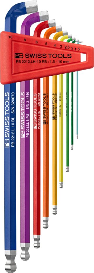 PB Swiss RainBow 100° Key L-Wrench Long Arm with Ball Point 1.5-10mm