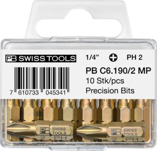 PB Swiss C6 190 MP Phillips PH2 PrecisionBits 10 Pack