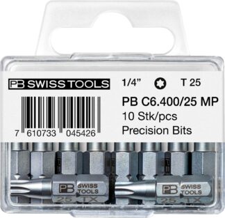 PB Swiss C6 400 MP Torx TX25 PrecisionBit Design C 6.3 (1/4") 10 Pack