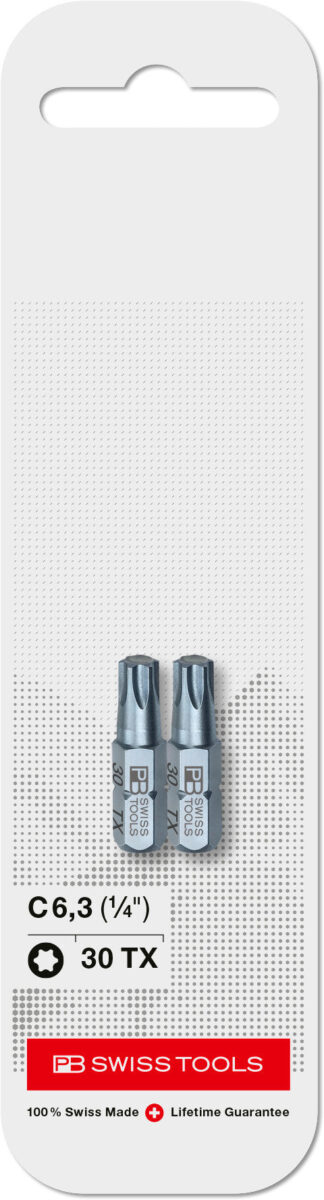 PB Swiss C6 400 CN2 Torx TX30 PrecisionBit Design C 6.3 (1/4") 2 Pack