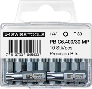 PB Swiss C6 400 MP Torx TX30 PrecisionBit Design C 6.3 (1/4") 10 Pack