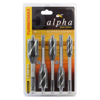 5 PCE 4 Cutter Auger Bit Set 16, 20, 22, 25, 32mm 4MAX
