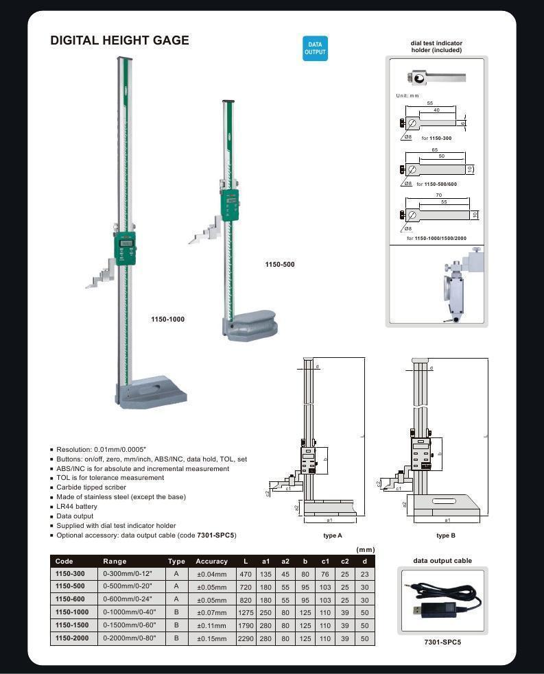 LIGHT DUTY DIGITAL HEIGHT GAGE