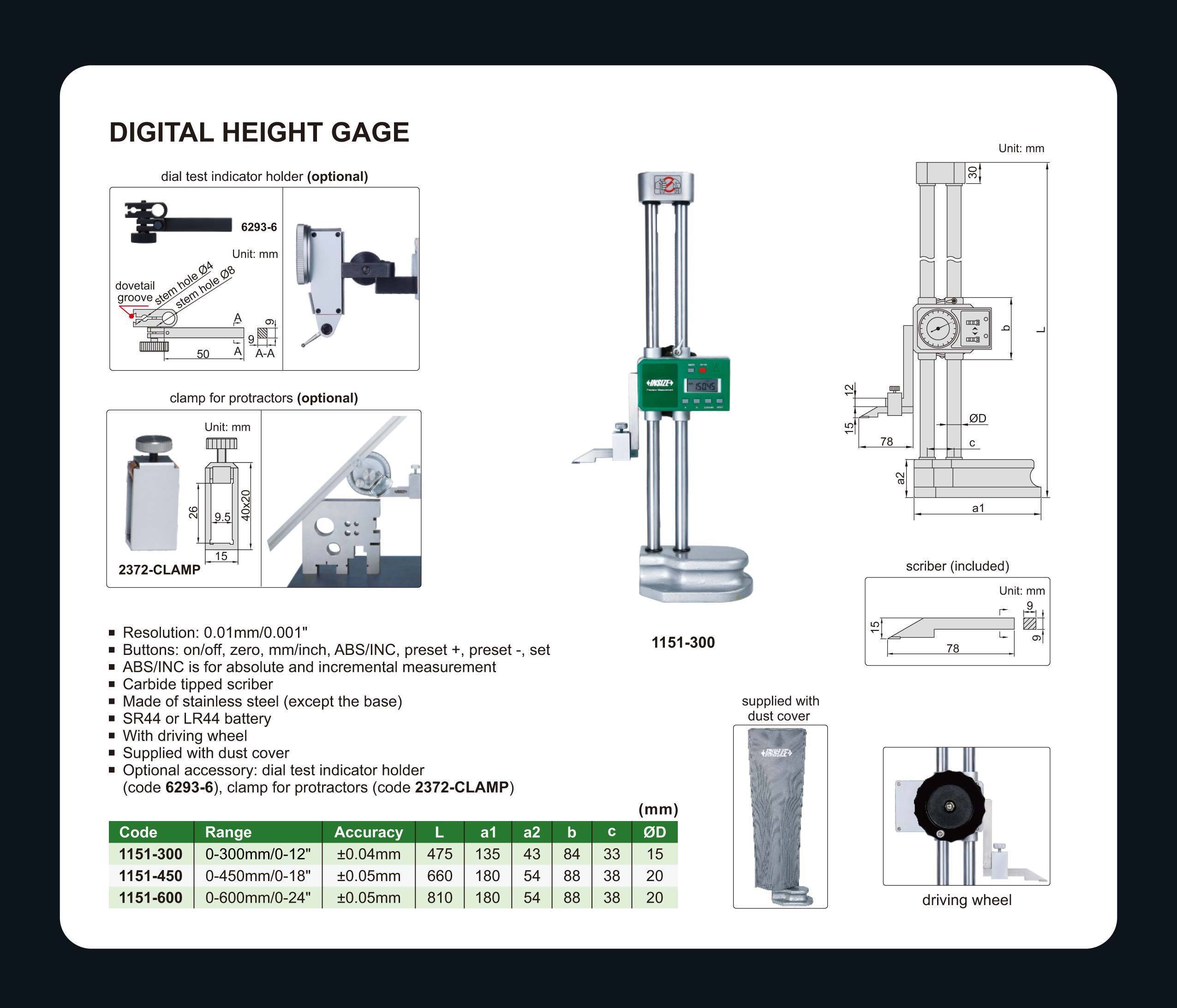 DIGITAL HEIGHT GAGE - P&A Engineering Supplies
