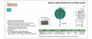 DIGITAL INDICATOR WITH LIFTING LEVER (flat back)