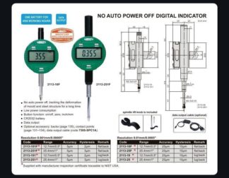 NO AUTO POWER OFF DIGITAL INDICATOR (lug back)
