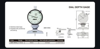 DIAL DEPTH GAUGE | 0 - 1.2" | INSIZE 2341-E1