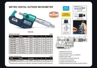 DIGITAL OUTSIDE MICROMETER (WITHOUT DATA OUTPUT)