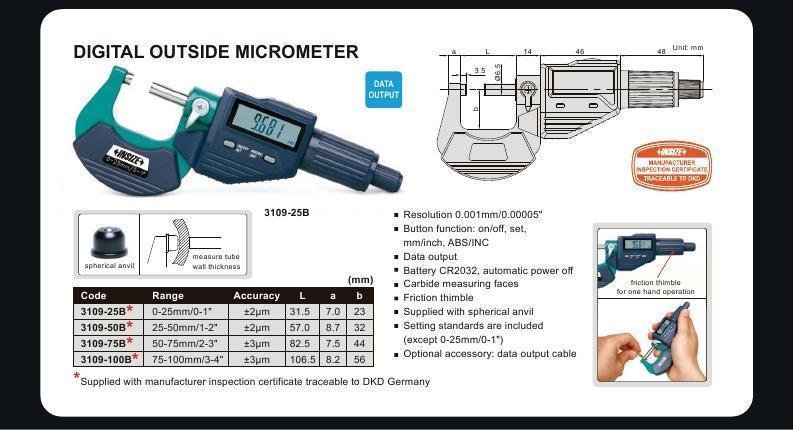 DIGITAL OUTSIDE MICROMETER