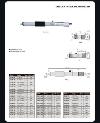 TUBULAR INSIDE MICROMETER - INSIZE 3229-5 4-5"