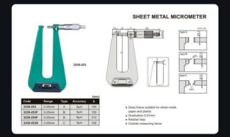 SHEET METAL MICROMETER (flat-spherical tips, throat depth 310mm)