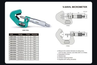 V SHAPE ANVIL MICROMETER - INSIZE 3290-063 0.04-0.6"