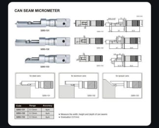 CAN SEAM MICROMETER - INSIZE 3293-063 0-0.6"