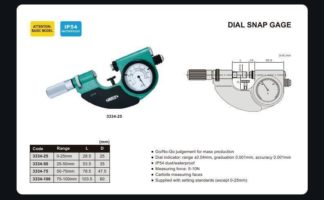 DIAL SNAP GAUGE - Insize 3334-1 0-1"