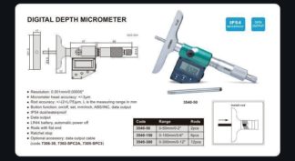 DIGITAL DEPTH MICROMETER - INSIZE 3540-300E 0-300mm / 0-12"