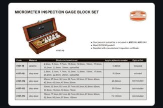 MICROMETER INSPECTION GAGE BLOCK SET (ISO3650 grade 0, alloy steel)