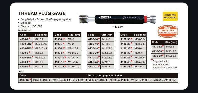 UK Supplier M16 x 2 Metric LEFT HAND Thread Plug Gauge gage Go & NoGo 