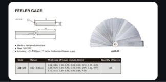 FEELER GAUGE SET - INSIZE 4611-17 0.010-0.035"