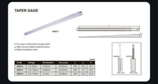 TAPER GAUGE - INSIZE 4630-1E 0.01-0.15"