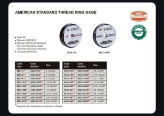AMERICAN STANDARD THREAD RING GAGE, GO, 2A, ANSI B1.2