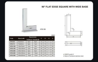 90° FLAT EDGE SQUARE WITH WIDE BASE (DIN875 grade 0)