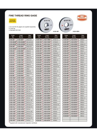 FINE THREAD RING GAGE, 6g, Go, ISO 1502